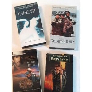 Lot of 4 VHS Movies 1980s/90s Ghost Grumpy Old Men Pure Country Robin Hood